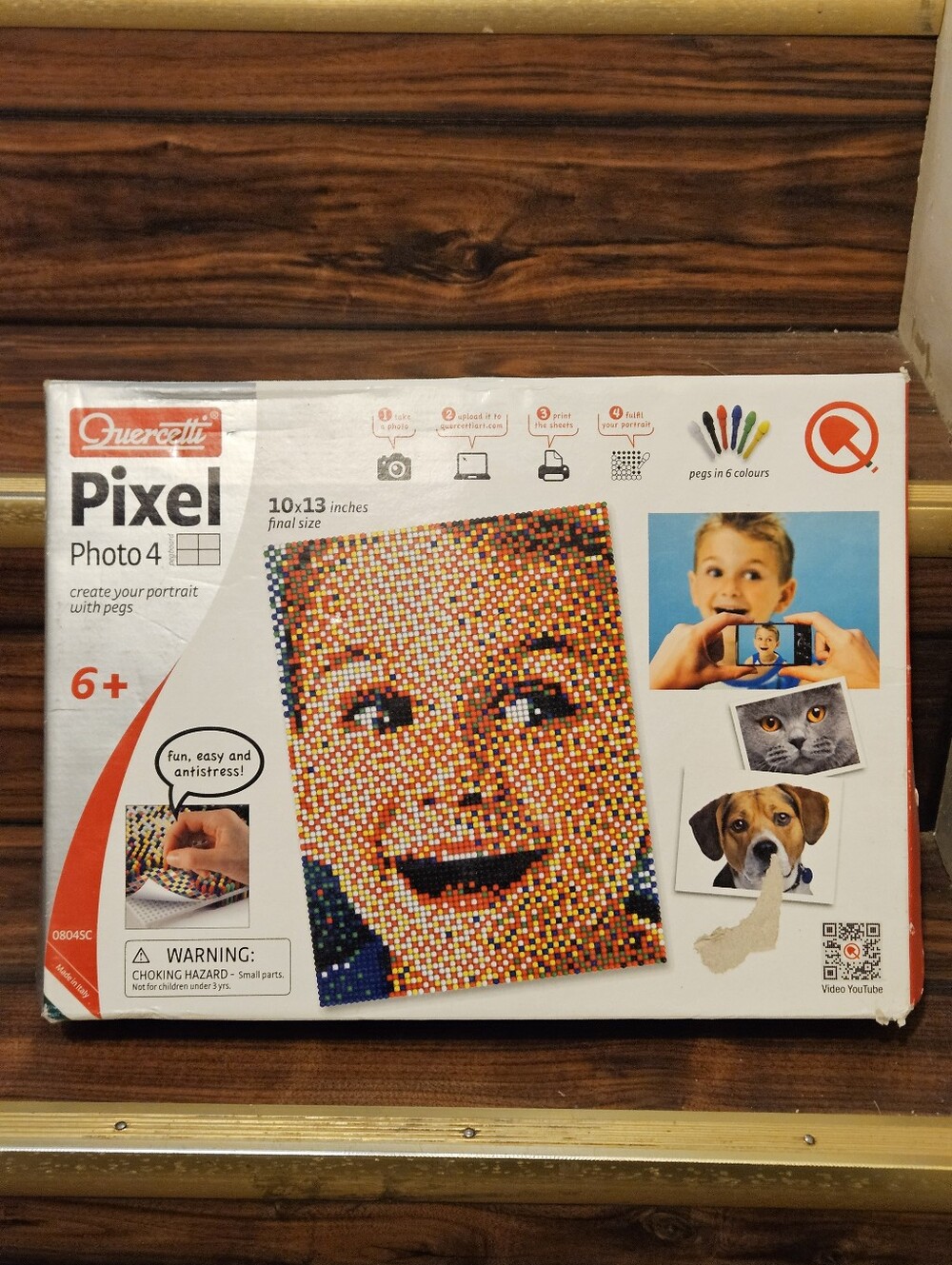 Quercetti Pixel Photo 4 – Create Your Own Custom Portrait Mosaic Art Peg Board